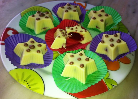 Bombones rellenos de fresa