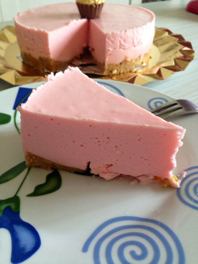 Tarta de queso & gelatina de fresa1